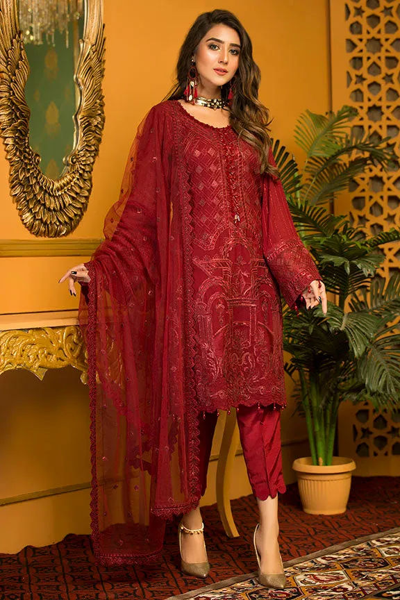 2305-GULL EMBROIDERED CHIFFON STITCHED