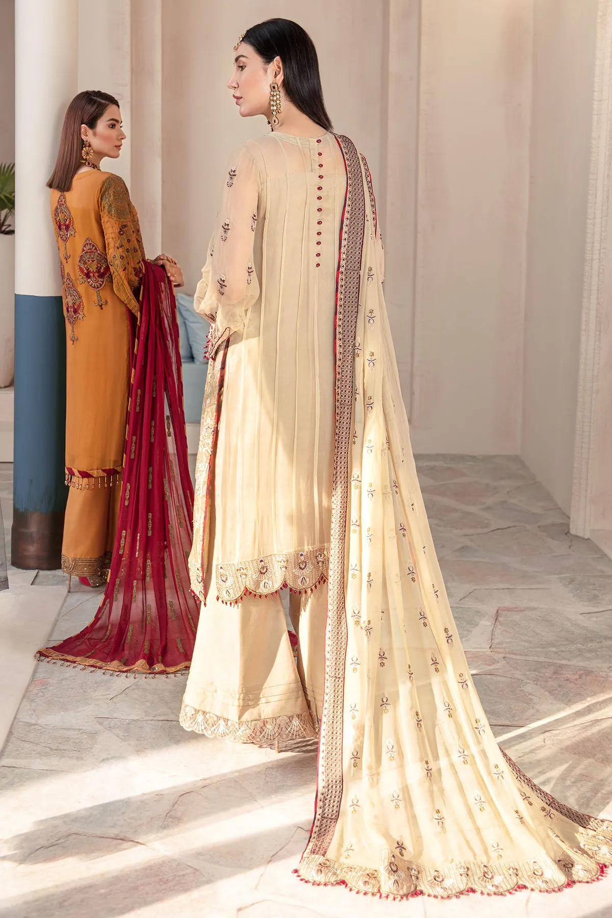 2575-SISAL EMBROIDERED BEMBERG CHIFFON UNSTITCHED