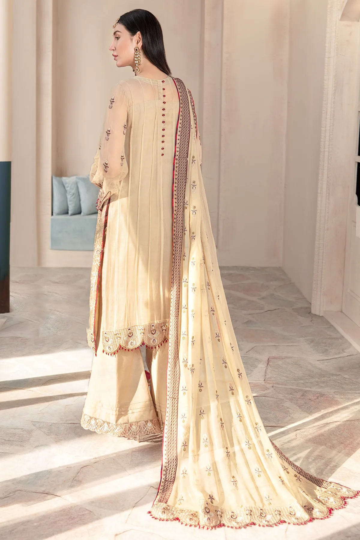 2575-SISAL EMBROIDERED BEMBERG CHIFFON UNSTITCHED