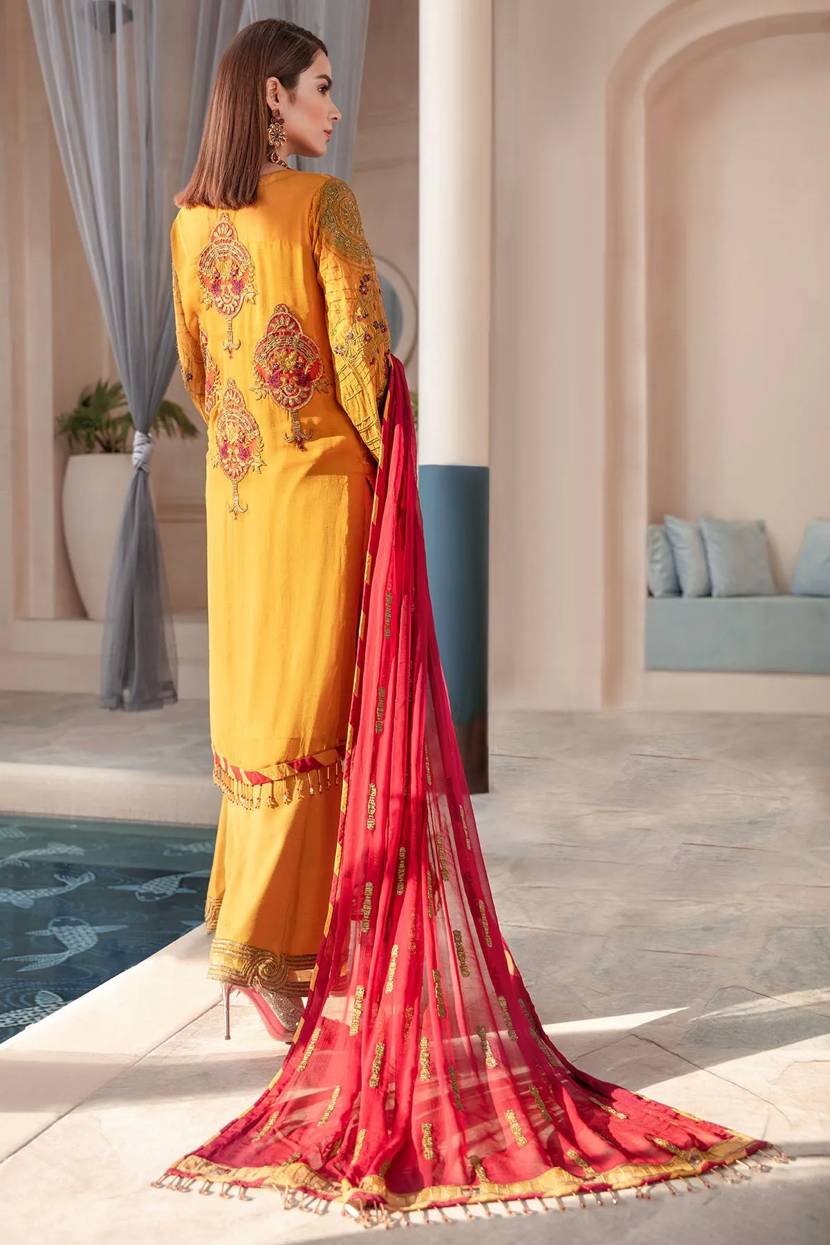 2579-TULIP-TREE EMBROIDERED BEMBERG CHIFFON UNSTITCHED