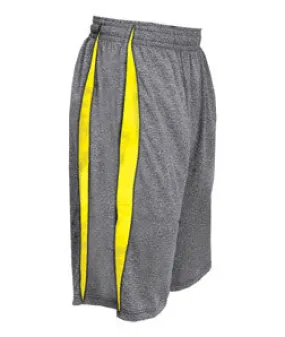 4310 Badger Fusion 10" Inseam Side Pocket Short Steel/ Safety Yellow