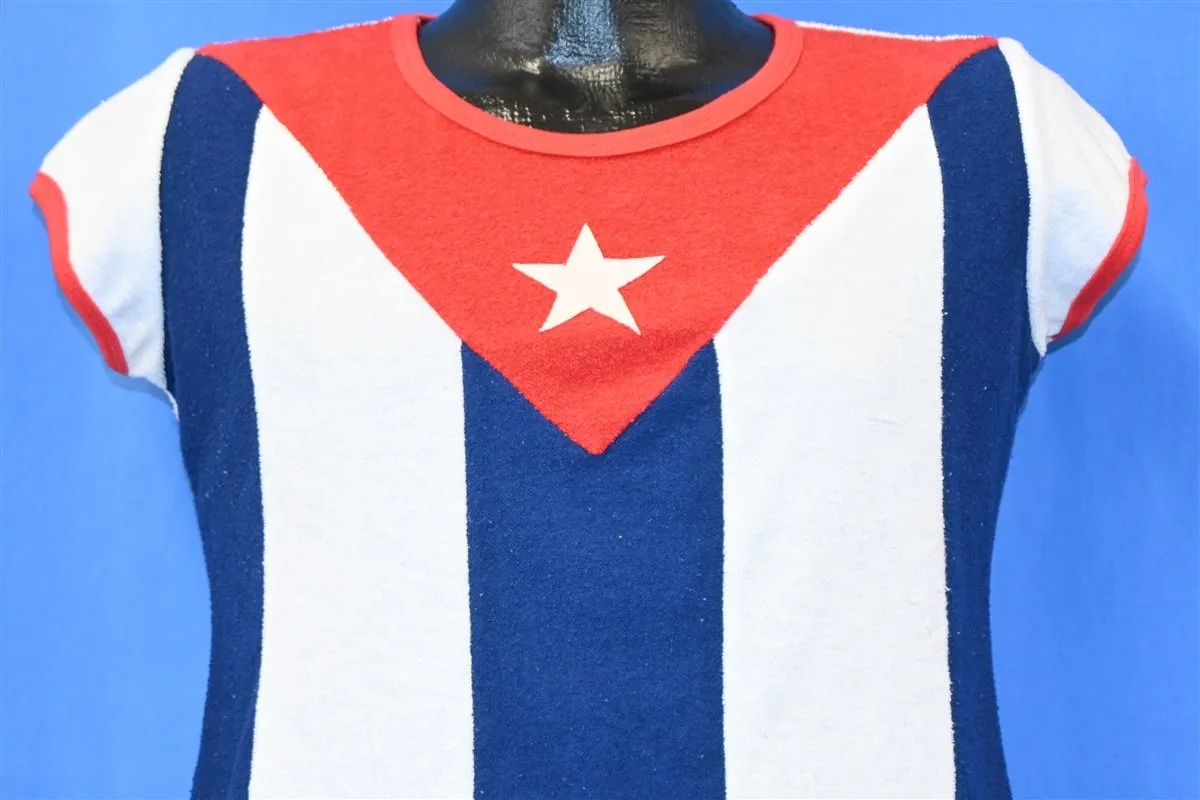 80s Cuba Flag Terrycloth Cuban Pride t-shirt Women's Medium