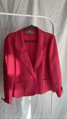 80s Fuchsia Wool-Blend Blazer - L