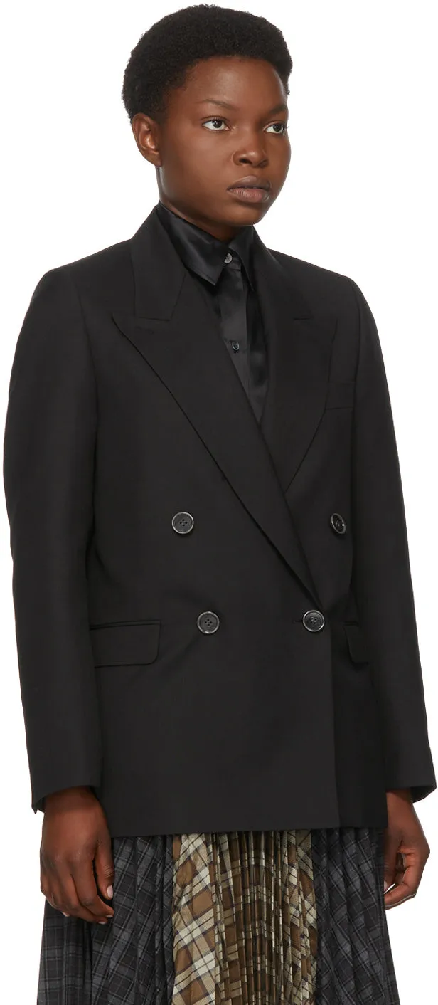 Acne Studios Black Double-Breasted Blazer