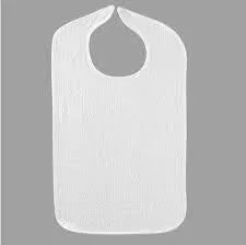 Adult Bib with Velcro Closure, White, 18" x 30"