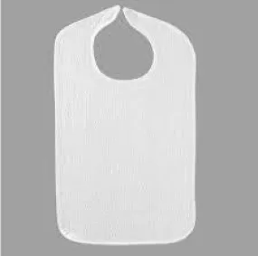 Adult Bib with Velcro Closure, White, 18" x 30"