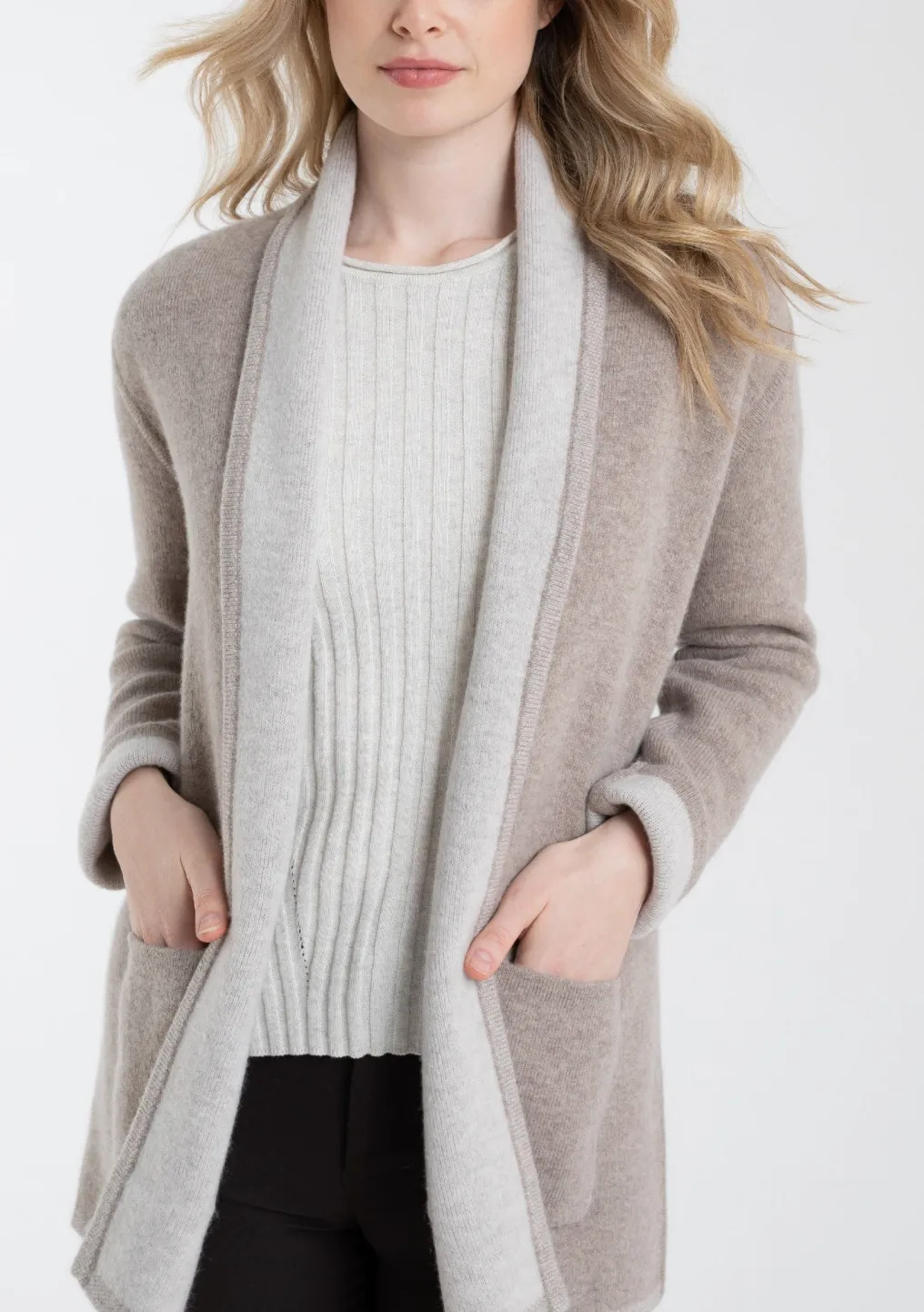 ALASHAN CASHMERE MERINO REVERSIBLE SHAWL JACKET