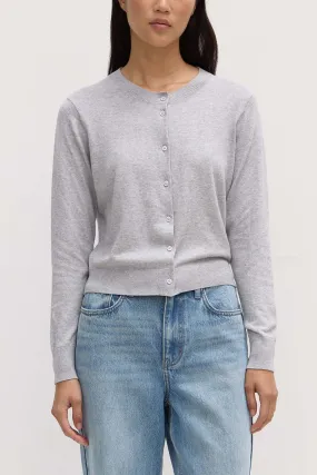 Assembly Label - Semra Cotton Cashmere Cardigan, Grey Marle