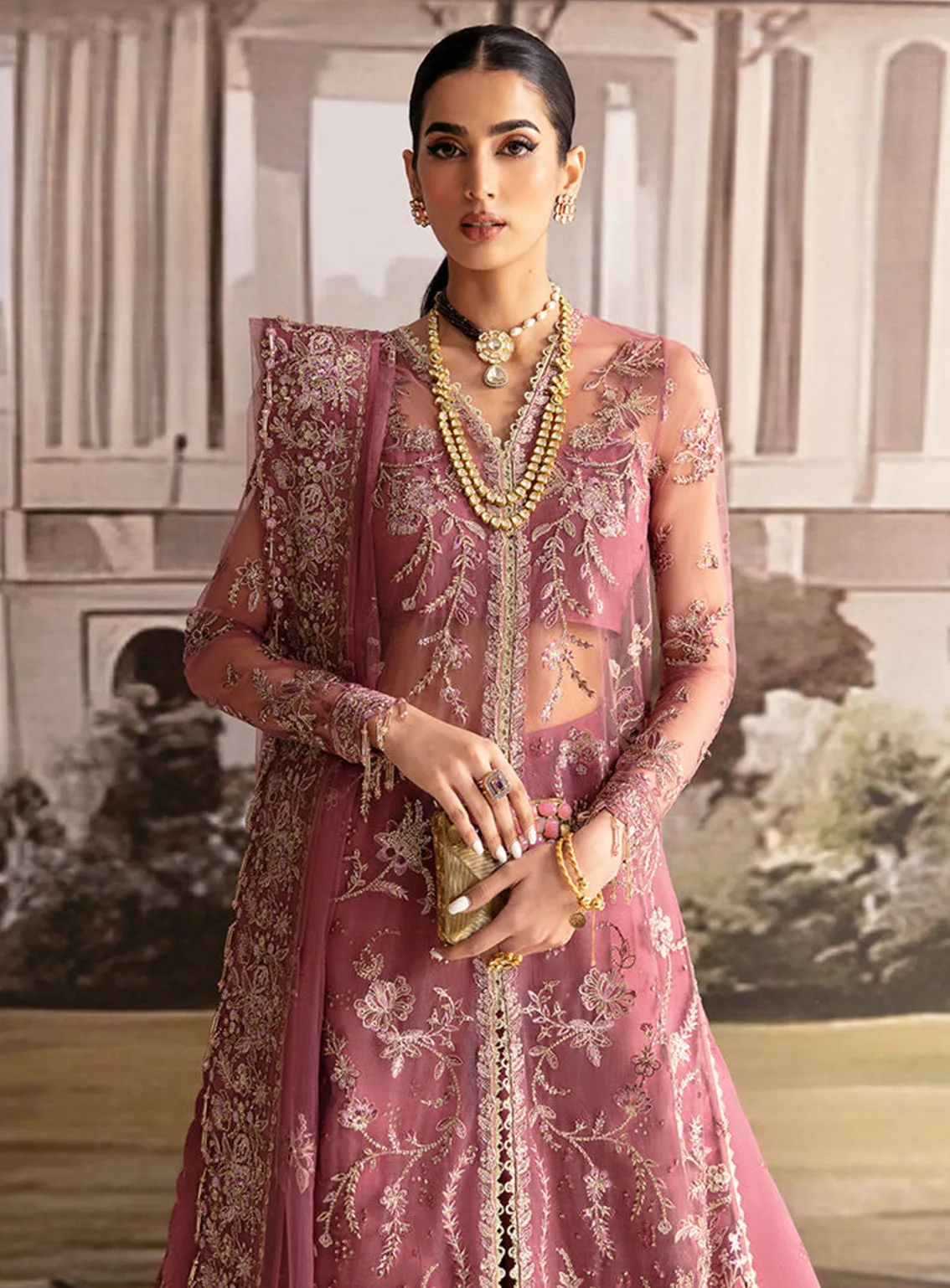 Ayzel By Afrozeh Embroidered Net Unstitched 3 Piece Suit - 08 PANSY