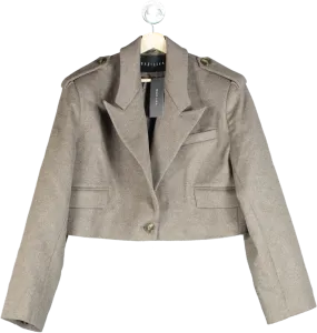 Bazilika Brown Cropped Wool Blazer UK ONESIZE