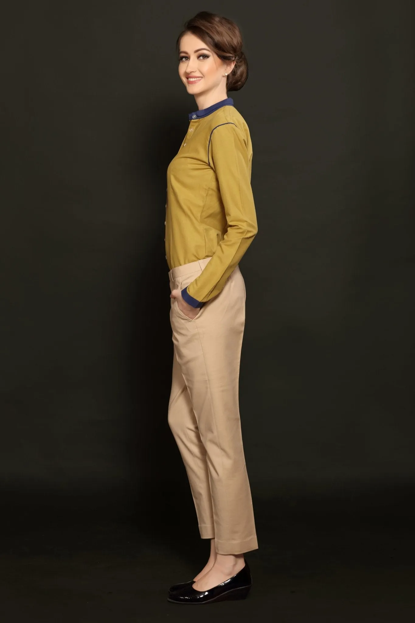 Beige Formal Trouser