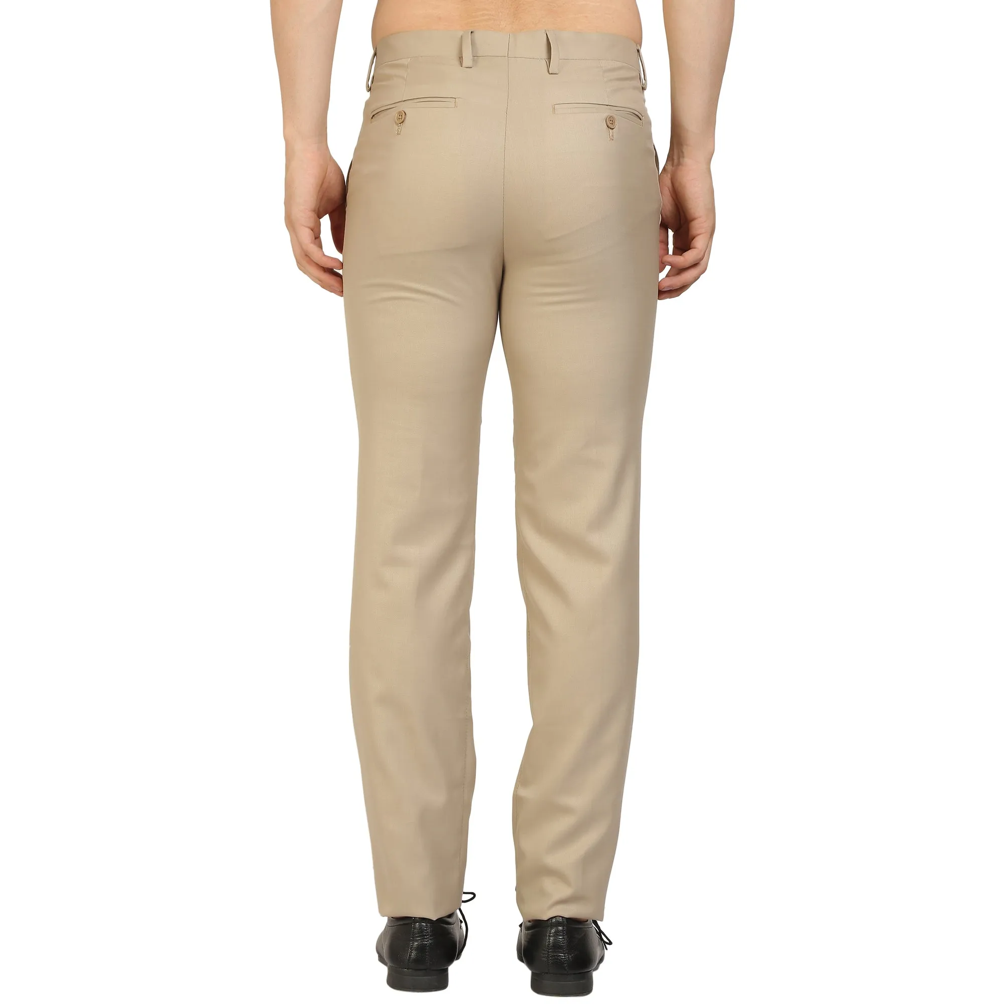 Beige Gold Polywool Trouser