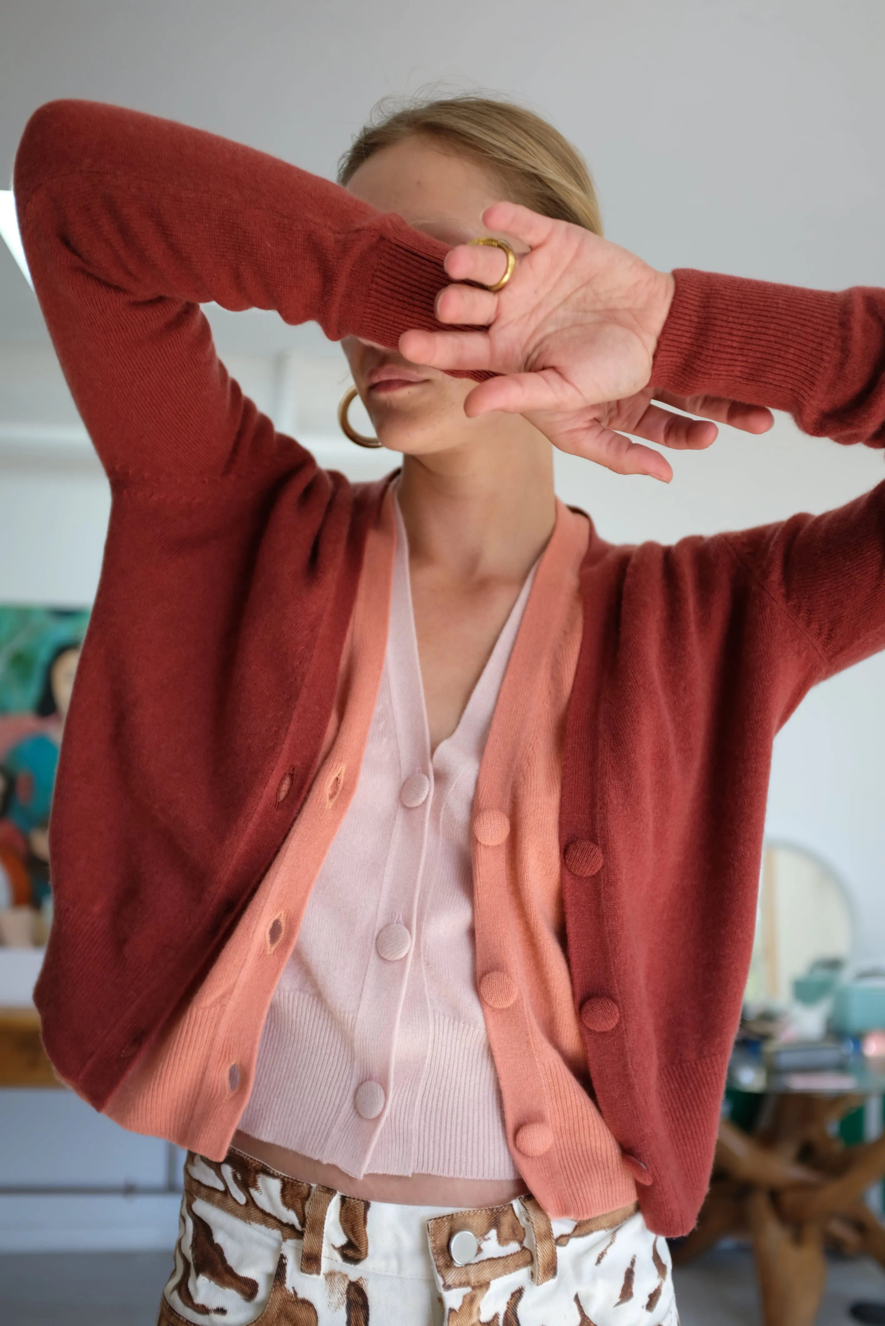 Beklina Cashmere Cardigan Rust