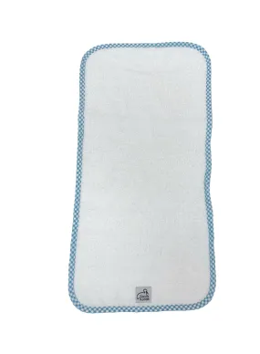 Blue Gingham Trim Burping Cloth