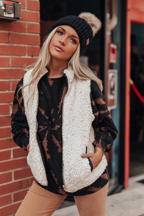 Blue Ridge Weekend Sherpa Lined Vest In Black