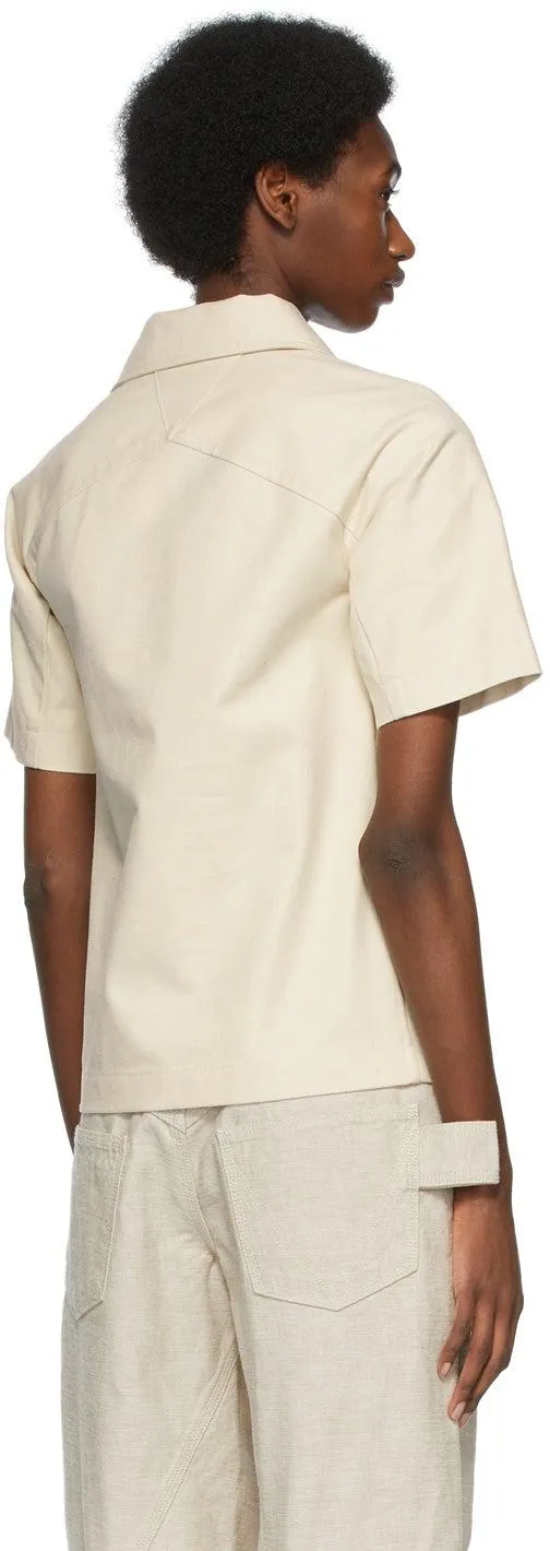 Bottega Veneta Beige Twill Polo