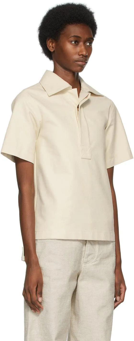 Bottega Veneta Beige Twill Polo