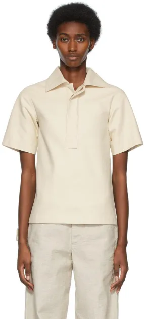 Bottega Veneta Beige Twill Polo