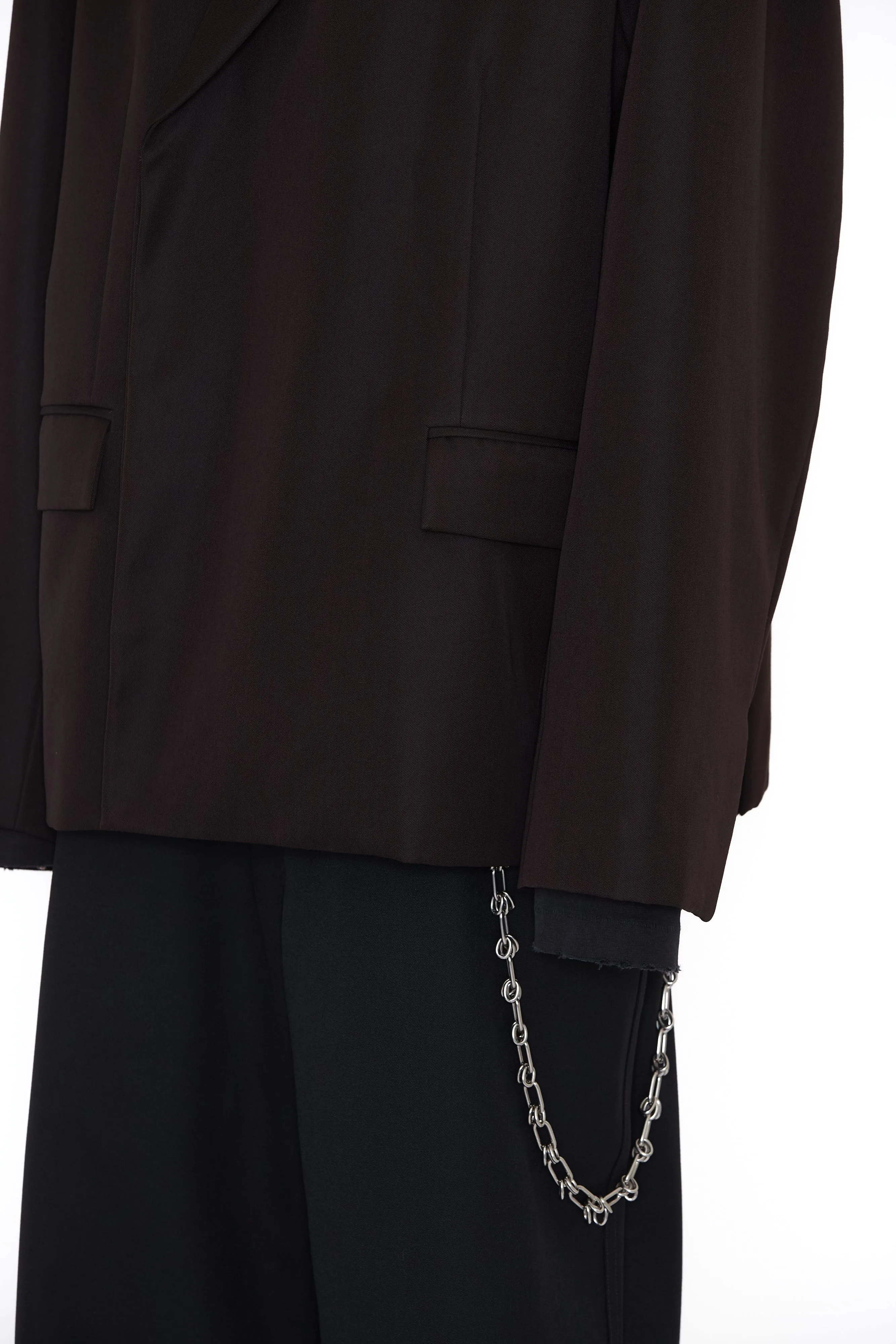 BROWN DOUBLE BREASTED OVERSIZED JAZZ BLAZER
