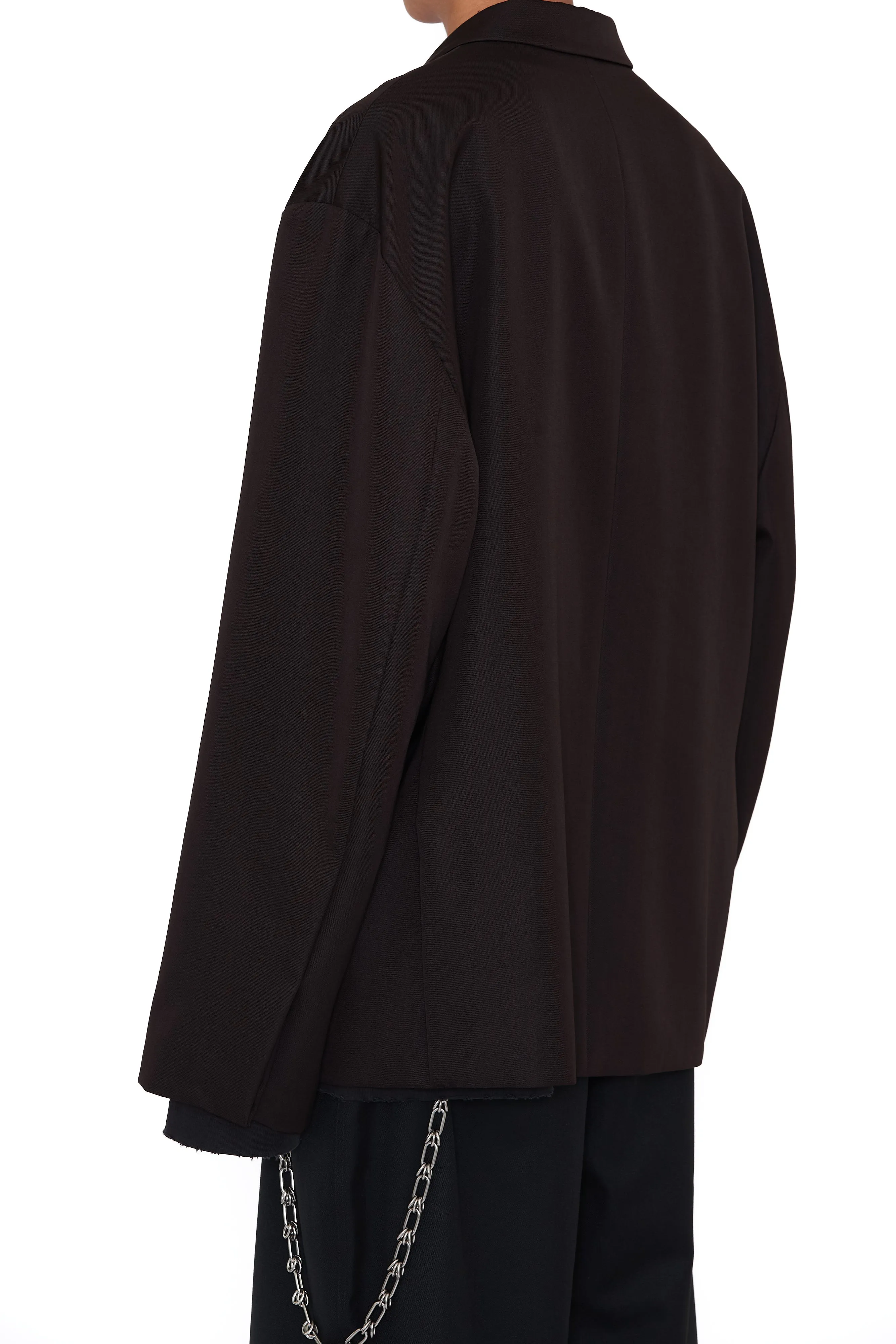 BROWN DOUBLE BREASTED OVERSIZED JAZZ BLAZER