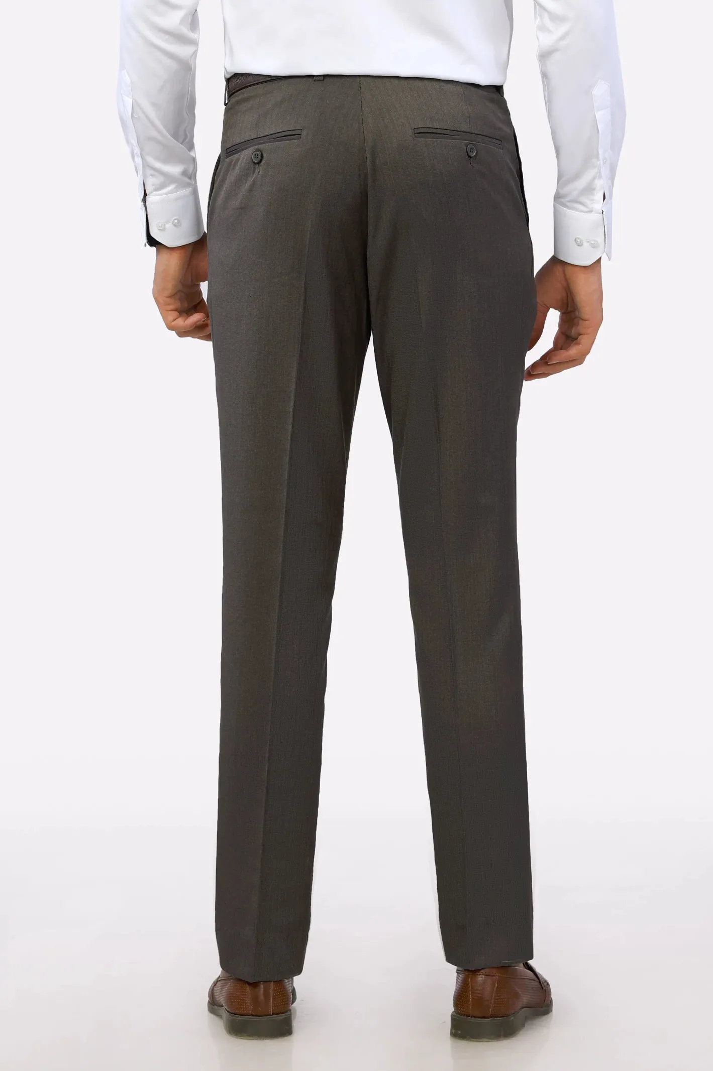 Brown Regular Fit Formal Trouser