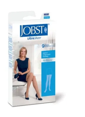 BSN Medical 119640 Jobst Medical Compression Stockings Thigh High w/Lace Silicone Strip 15-20 mmHg, UltraSheer, Petite Length, Small, Natural Color