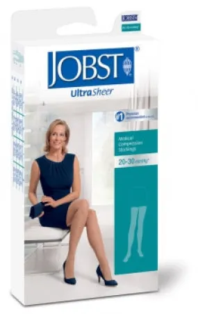 BSN Medical 122248 Jobst Medical Compression Stockings Thigh High w/Lace Silicone Strip 20-30mmHg UltraSheer, Standard Length, Large, Natural Color