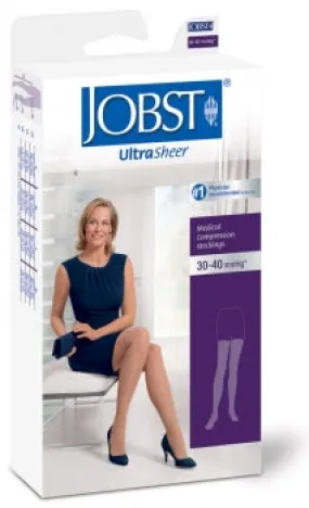 BSN Medical 7768811 Jobst Medical Compression Stockings Thigh High w/Sensitive Silicone 30-40 mmHg, UltraSheer, Standard Length, X-Lg, Natural Color