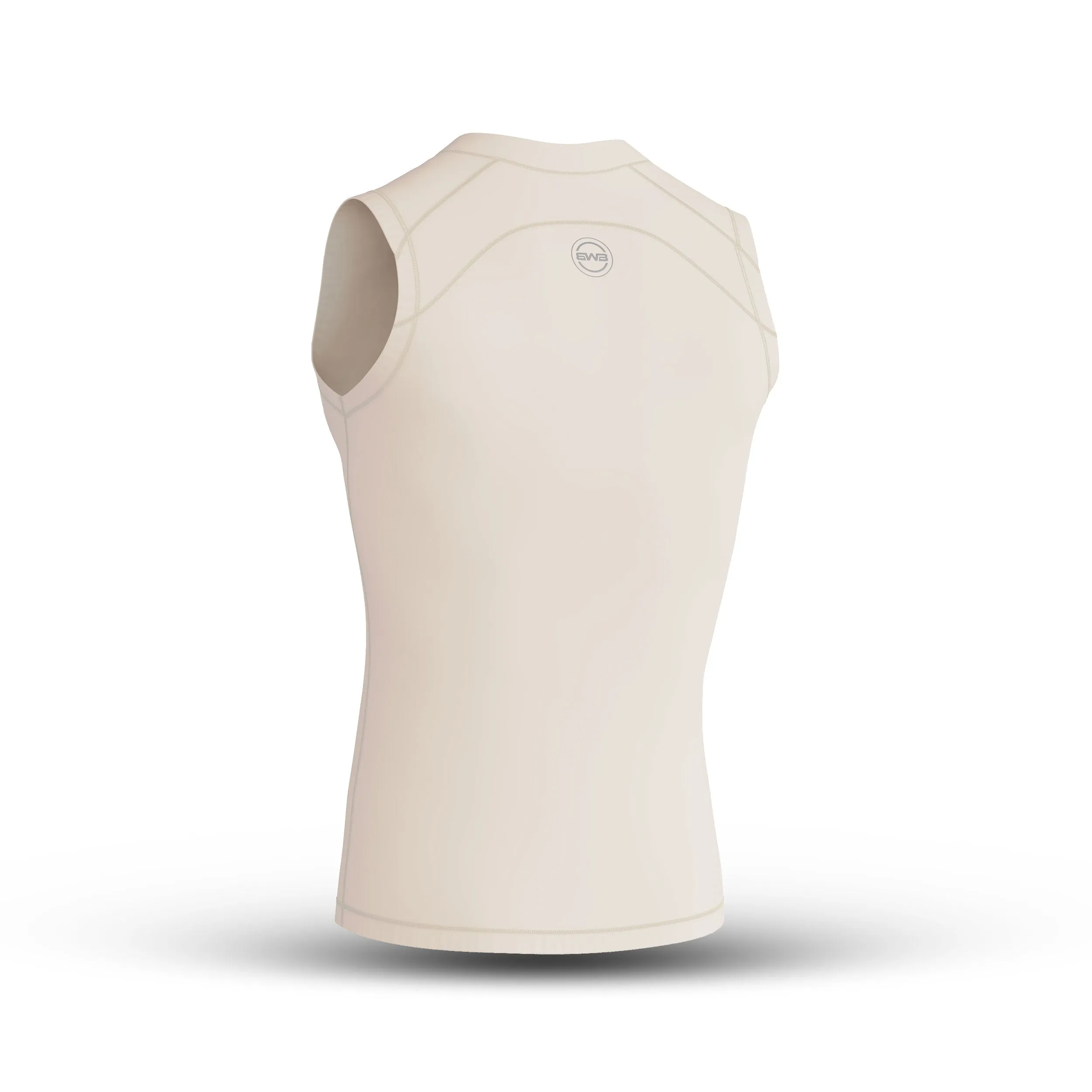 BWB Men's Beige Compression Top Sleeveless