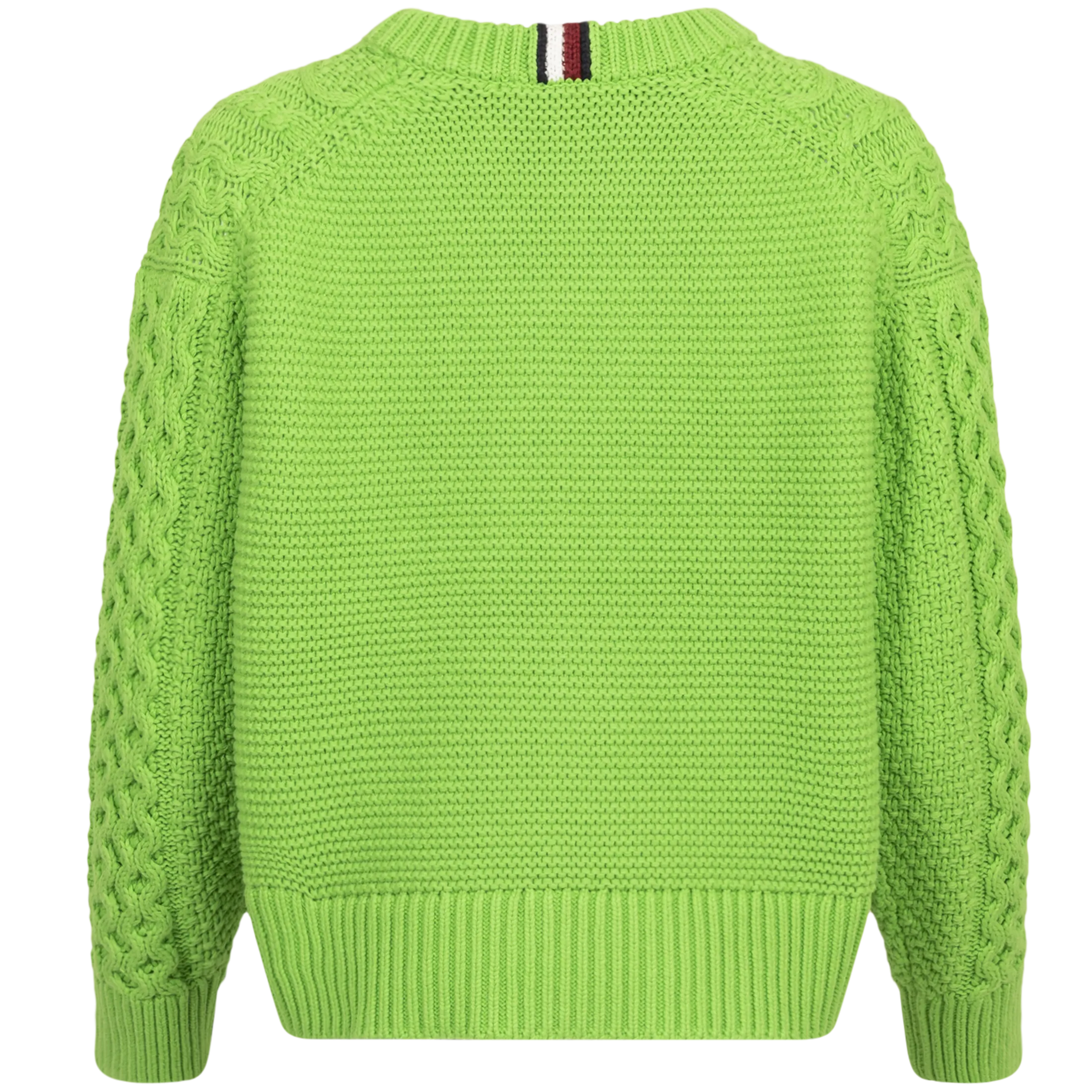 Cable Boyfriend C-Nk Sweater - Spring Lime