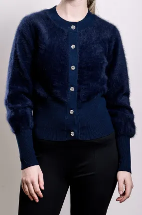 Cashmere & Fox Cardigan - Navy