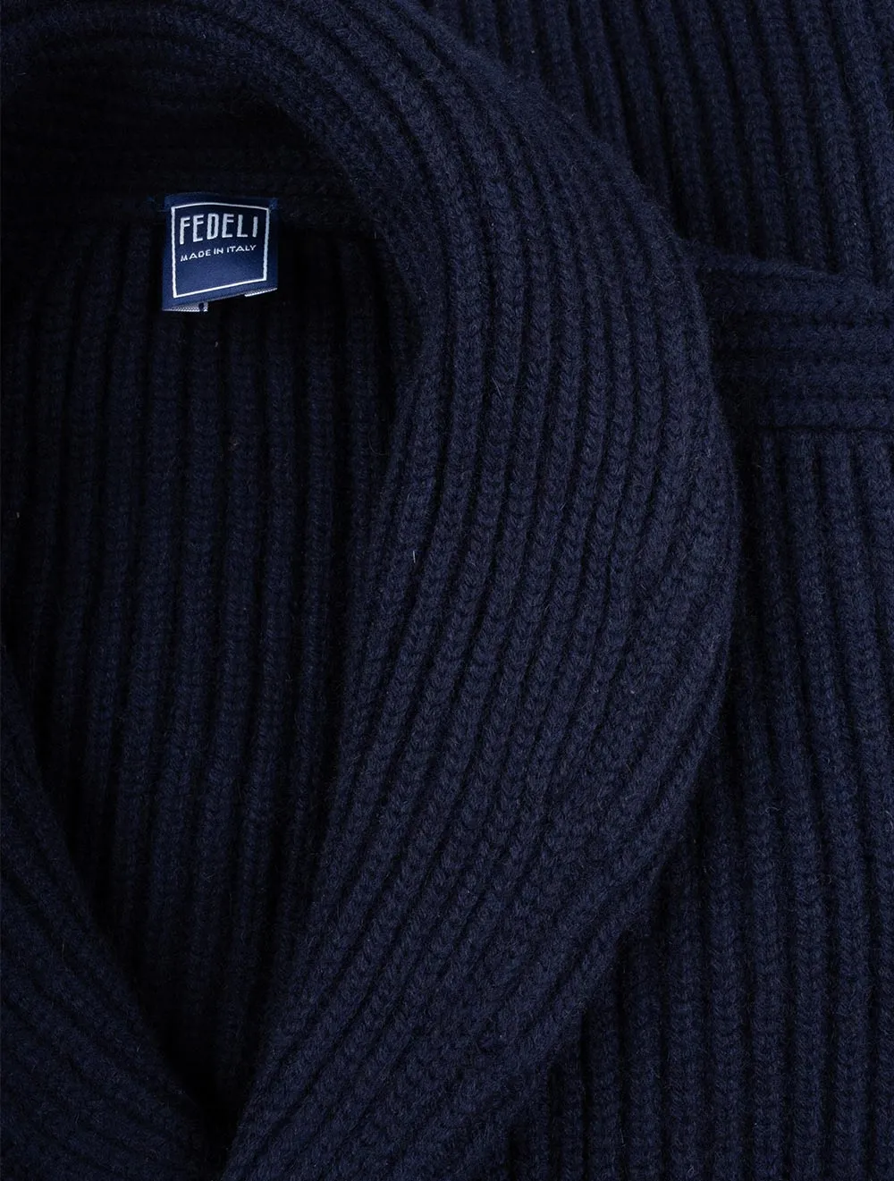 Cashmere Button Knitted Cardigan Navy