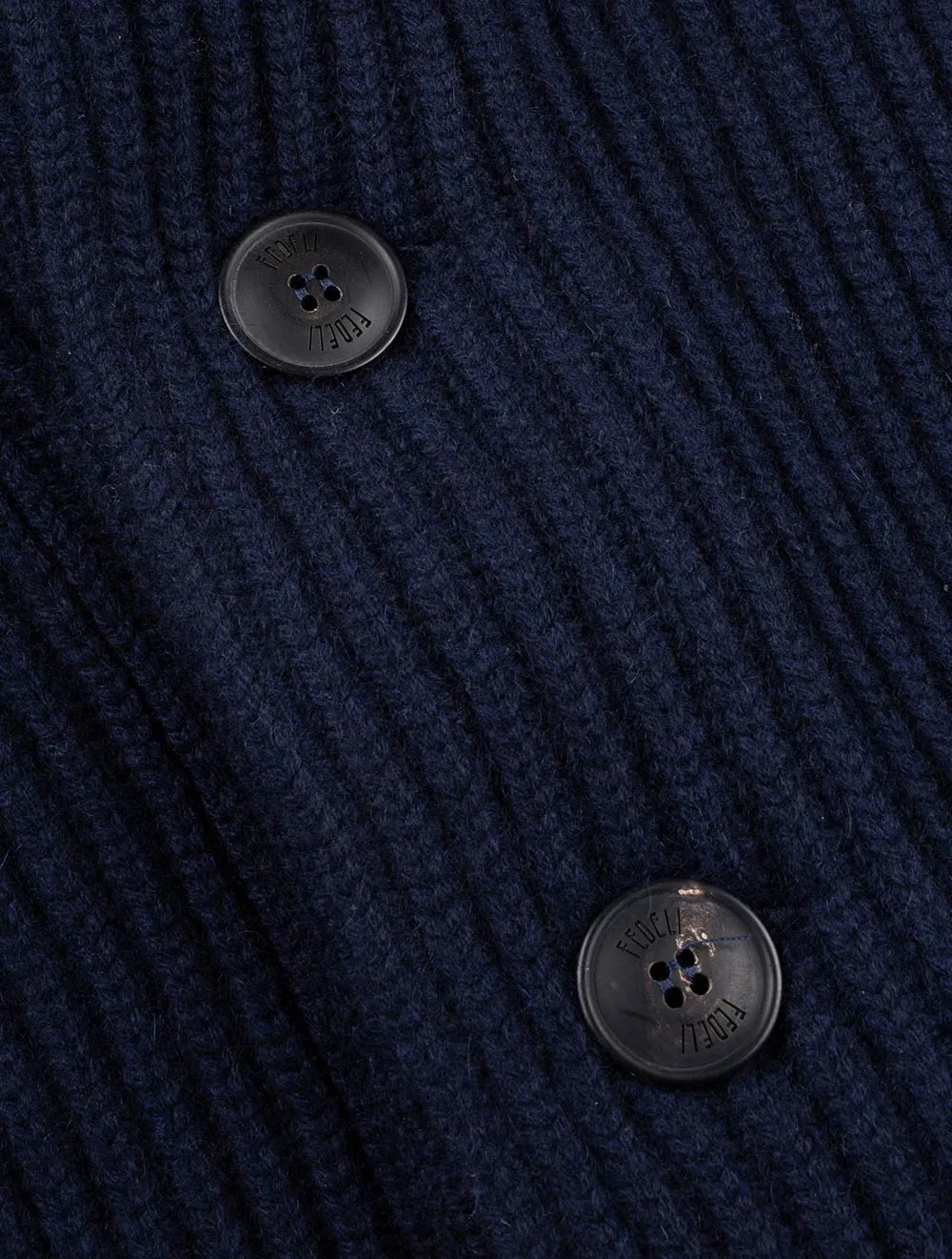 Cashmere Button Knitted Cardigan Navy
