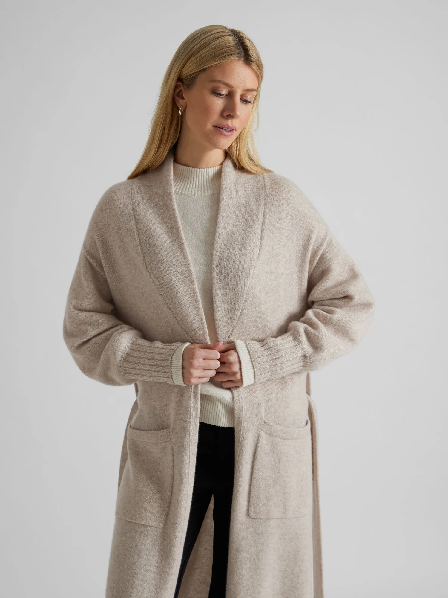 Cashmere coat "Trench" - beige