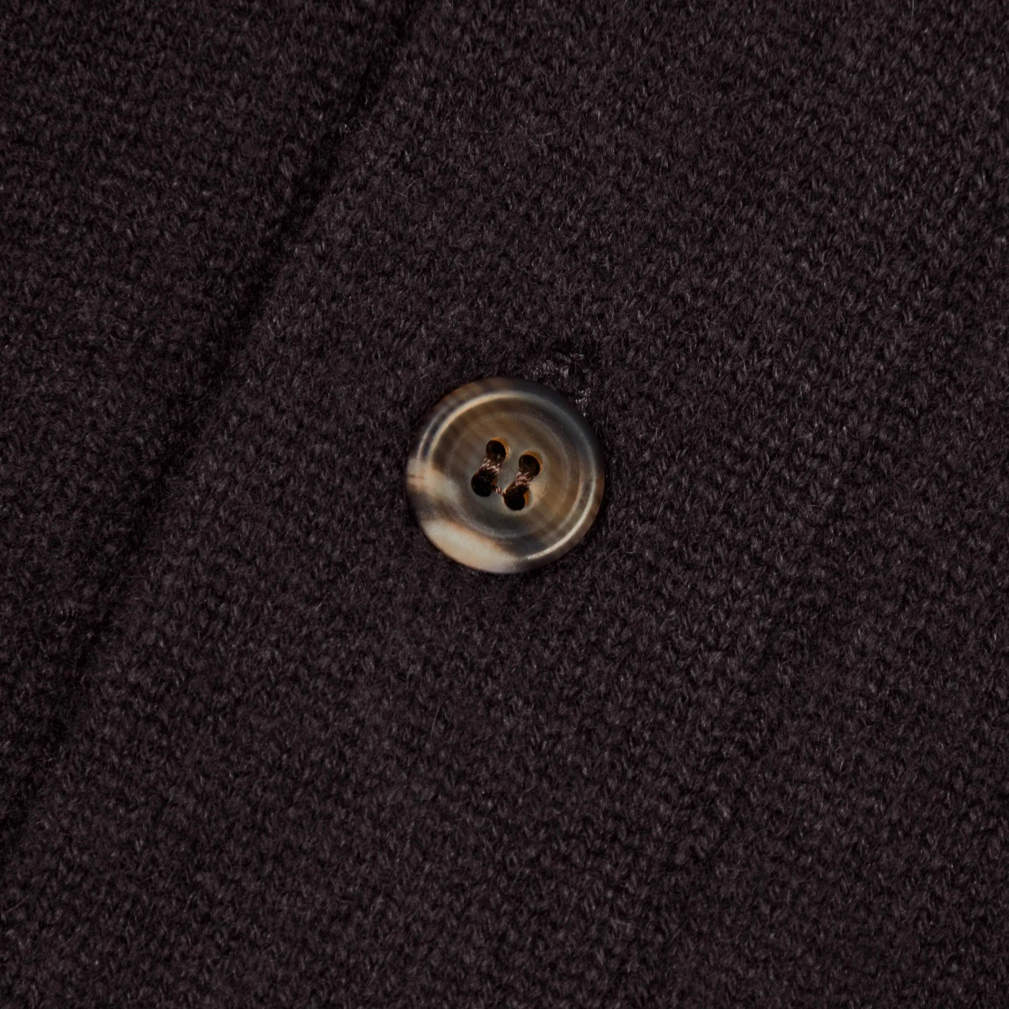 Cashmere painter's shawl collar cardigan in dark brown