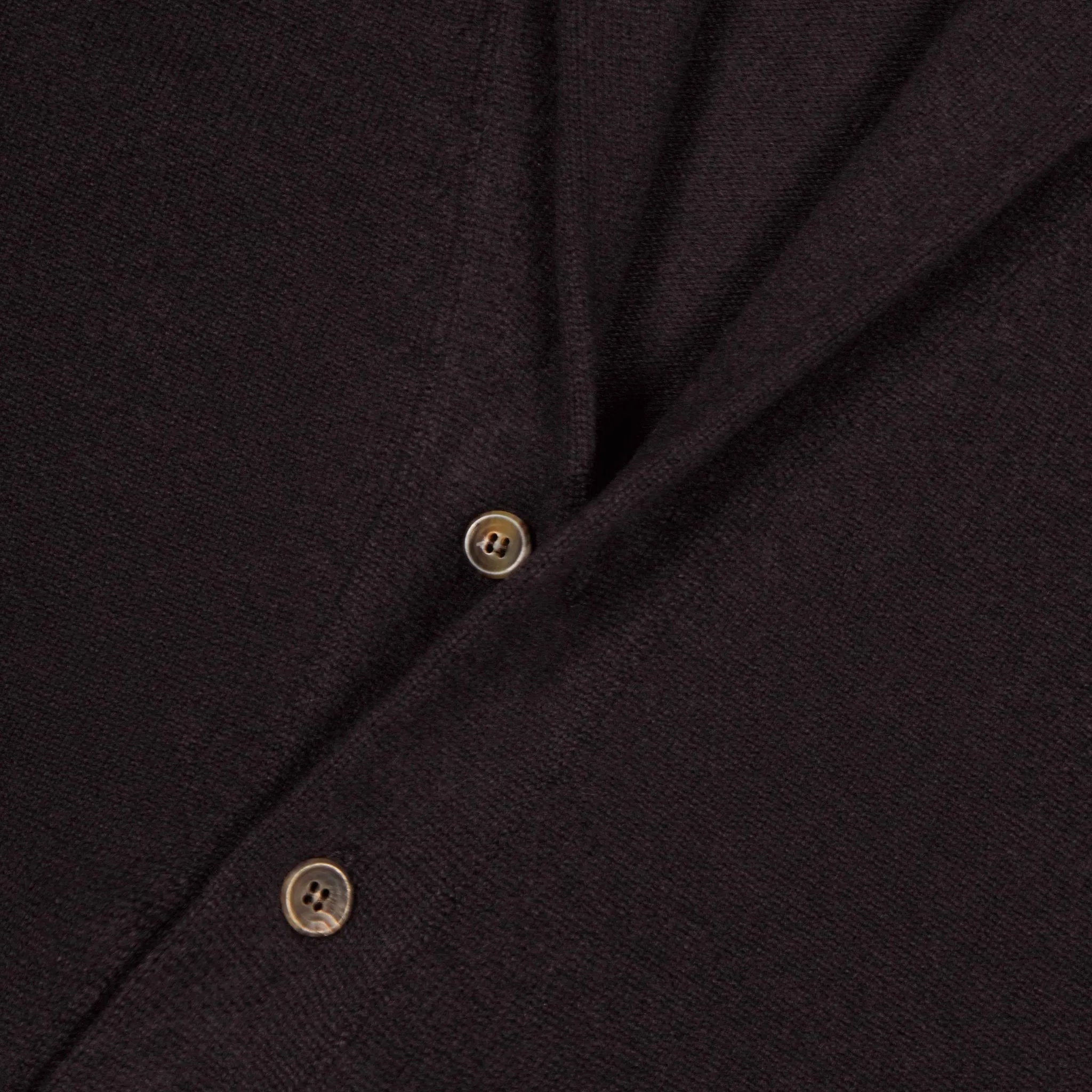 Cashmere painter's shawl collar cardigan in dark brown