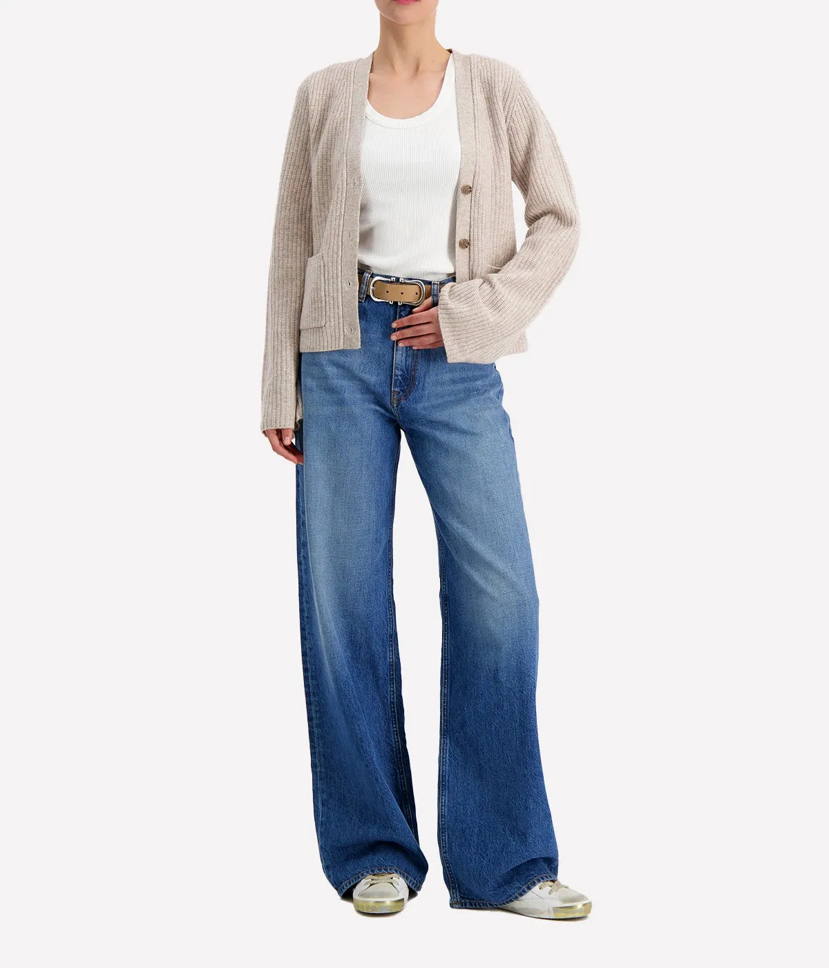 Cashmere Sleeve Cardigan in Sandwisp