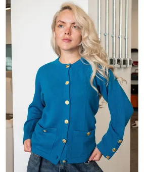 Chanel Blue Cashmere Cardigan DXBS0497