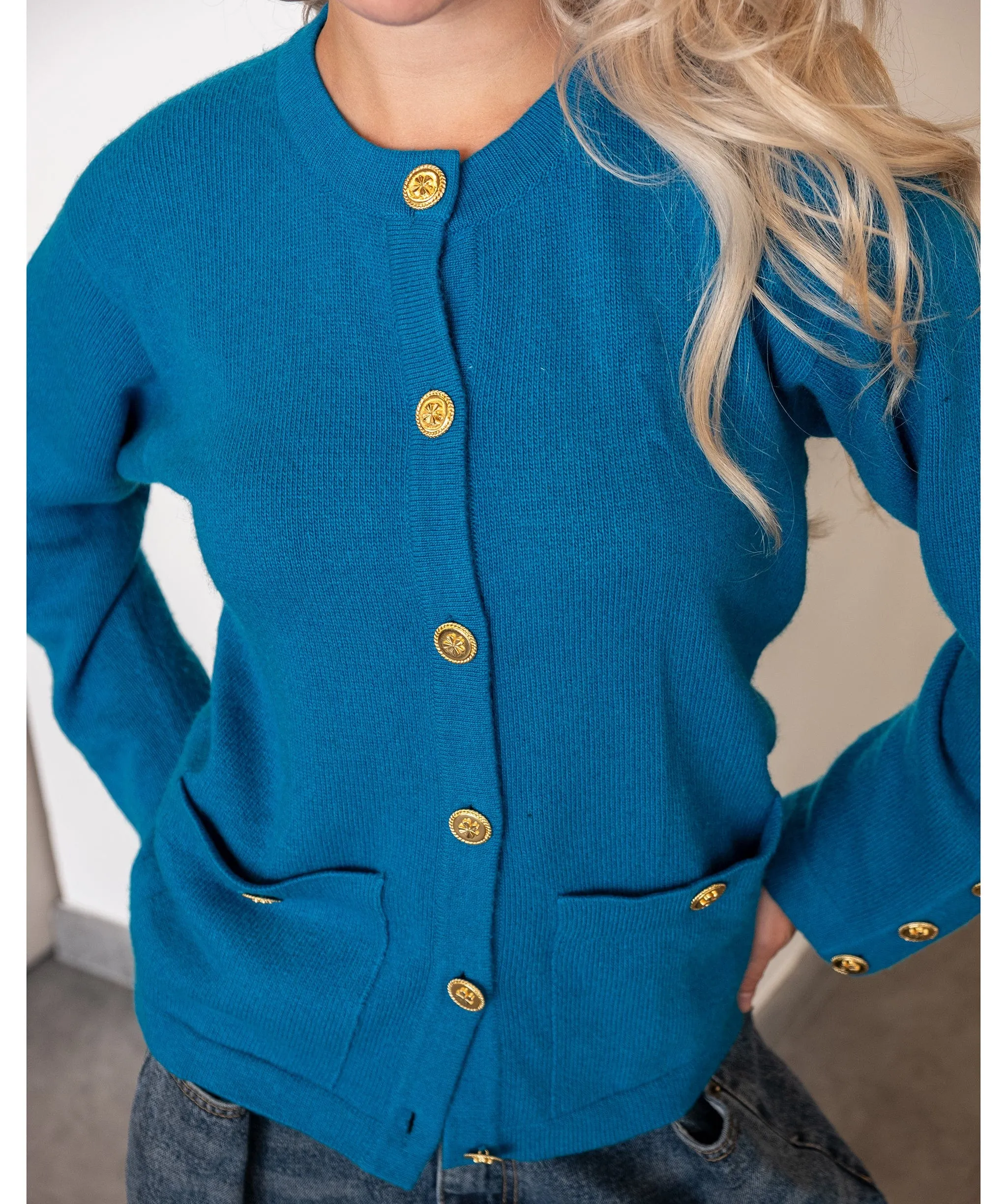 Chanel Blue Cashmere Cardigan DXBS0497