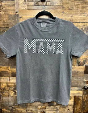 Checkered Mama Charcoal Tee