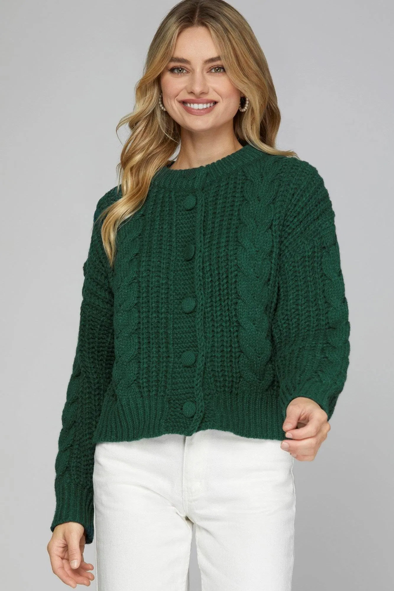 Chunky Cable Knit Cardigan