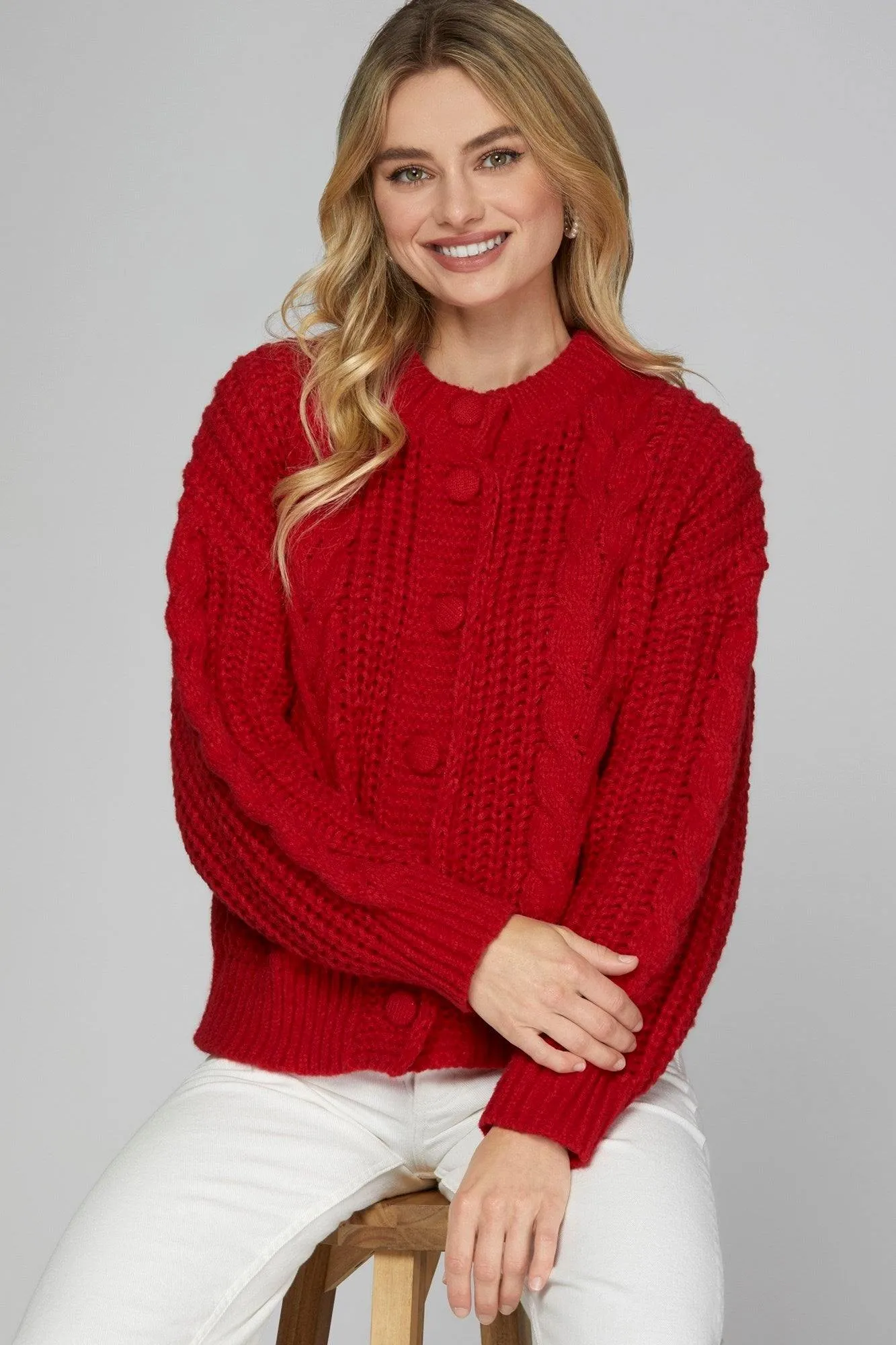 Chunky Cable Knit Cardigan