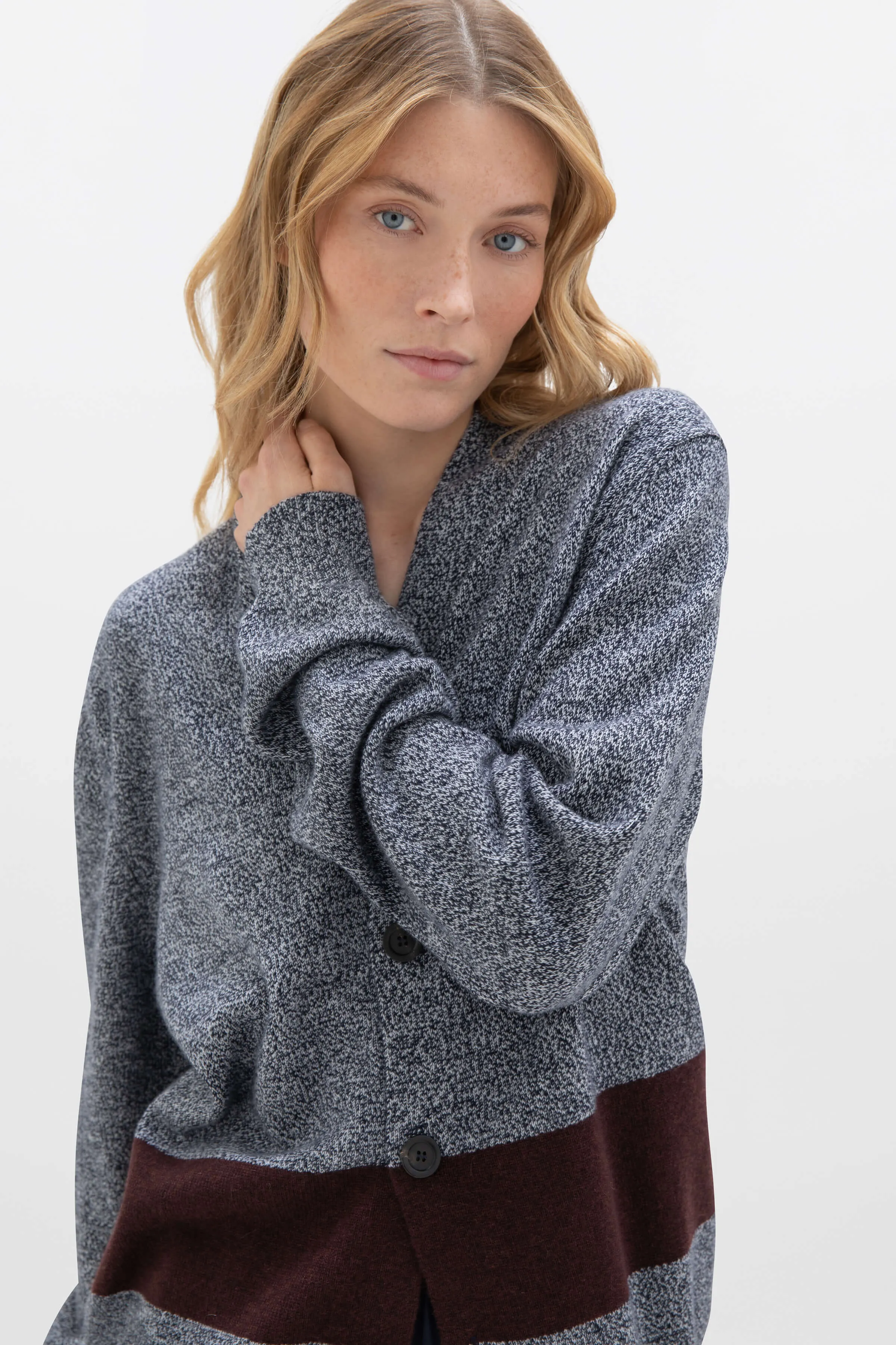 Colour Block Cashmere Cardigan