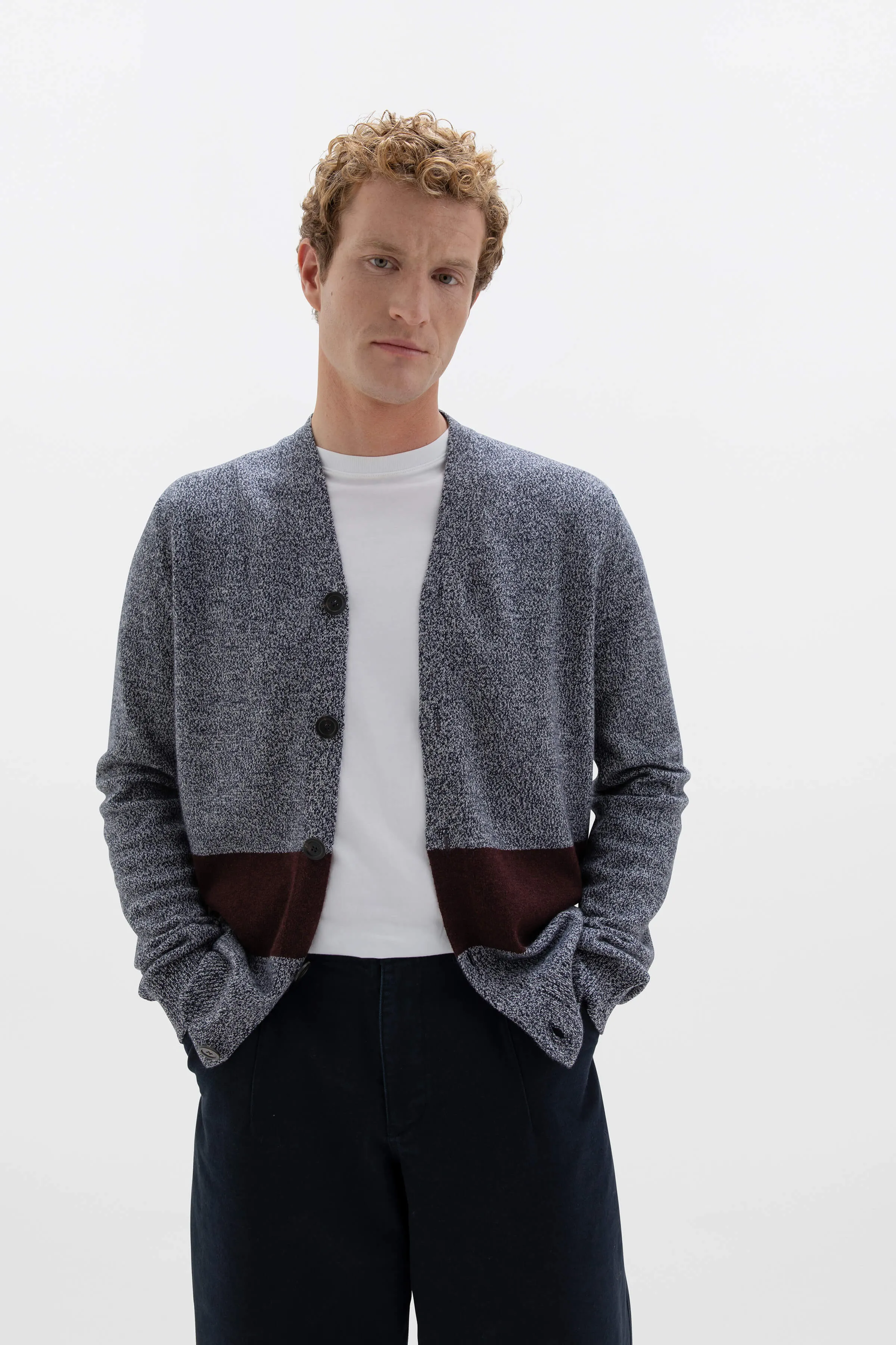 Colour Block Cashmere Cardigan