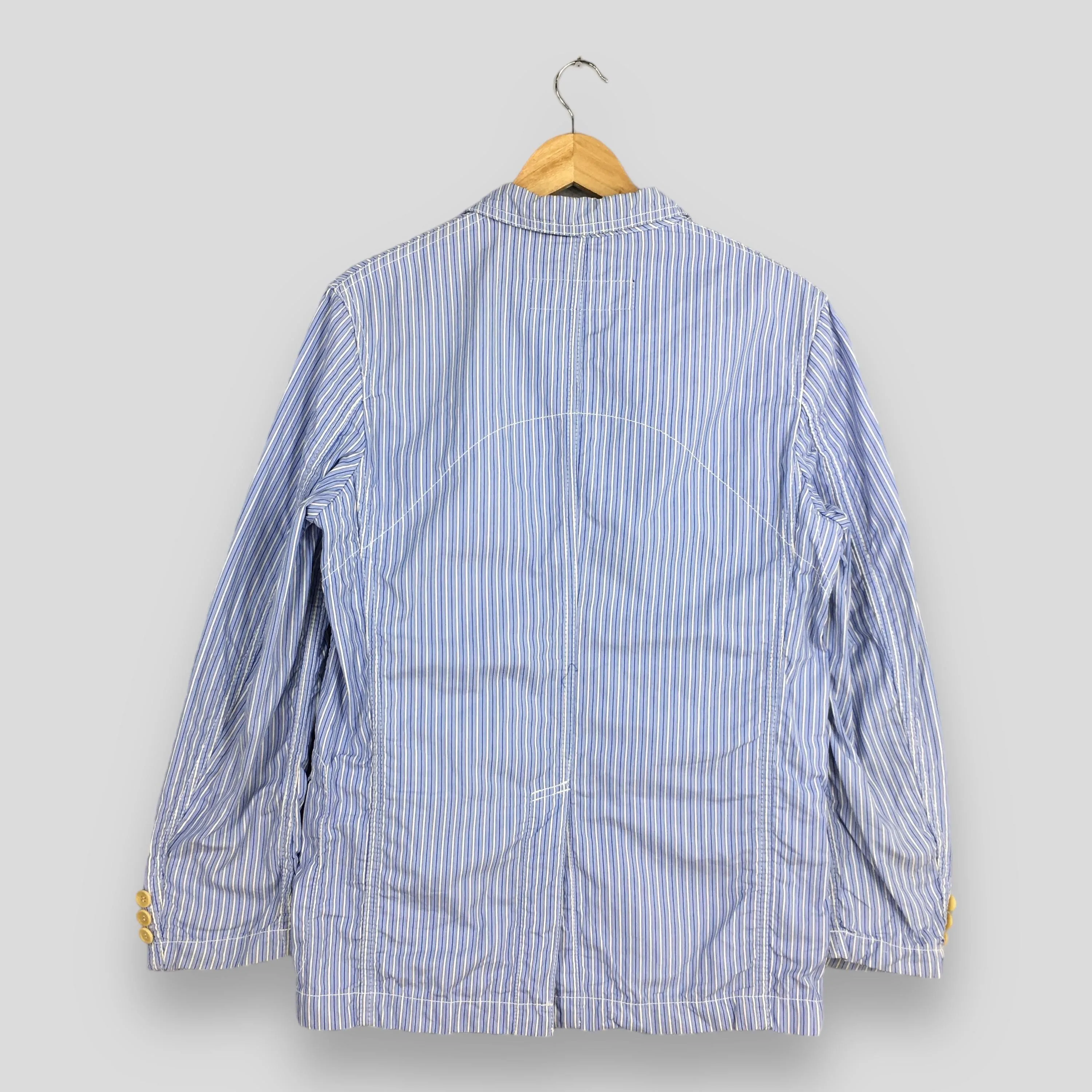 Comme Des Garcons Blue Striped Coat Blazer Small