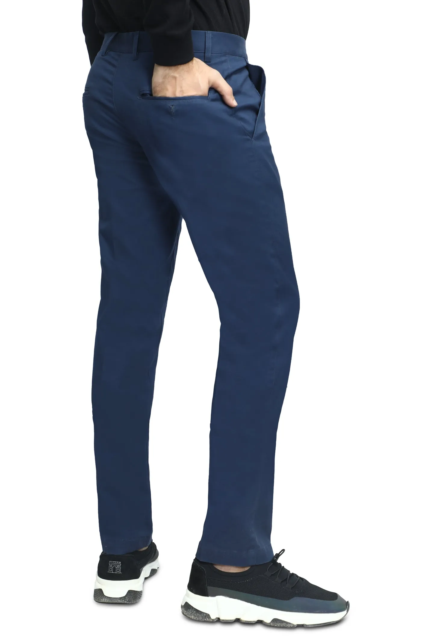 Dark Blue Cotton Smart Fit Trouser