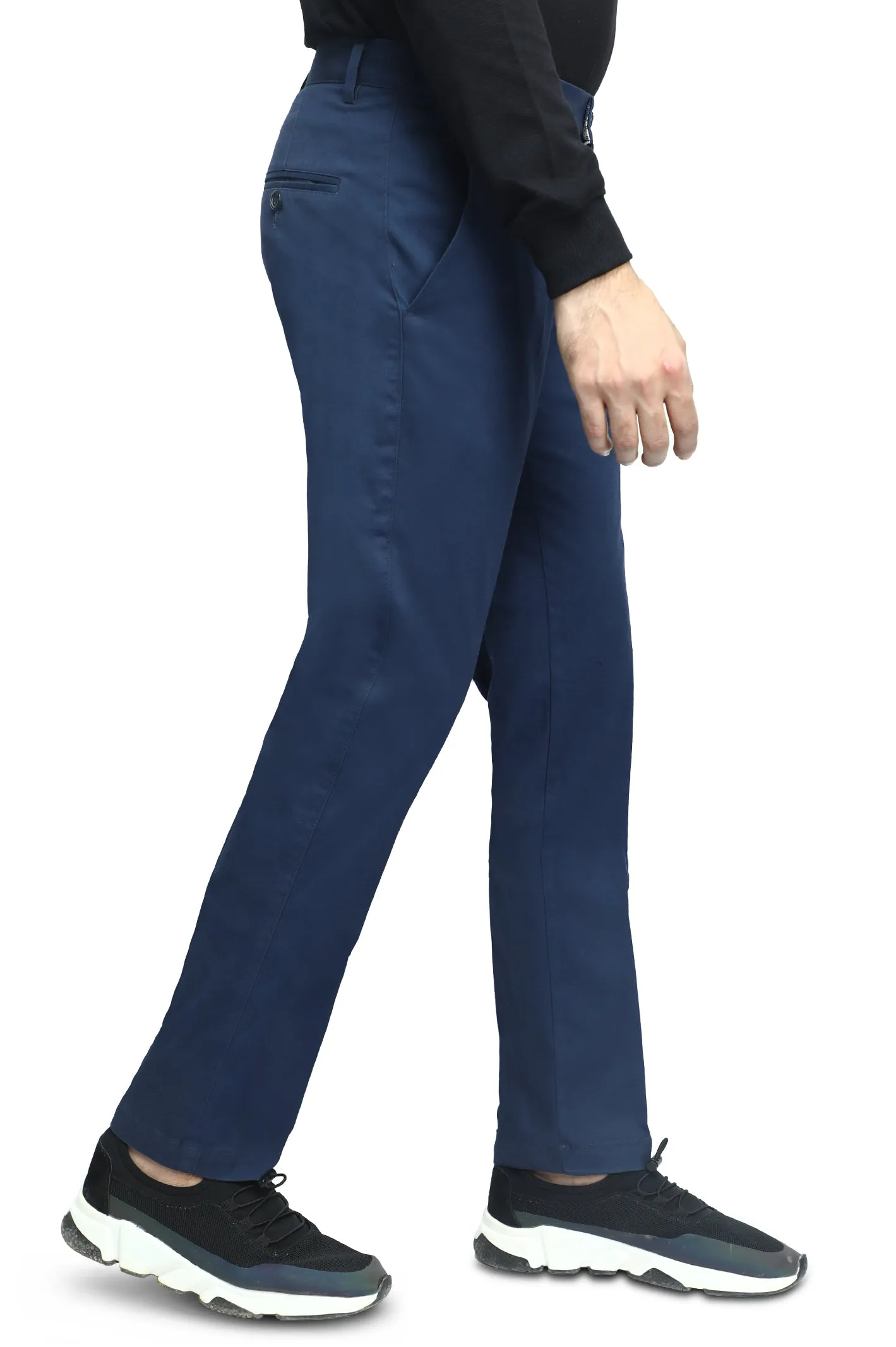Dark Blue Cotton Smart Fit Trouser
