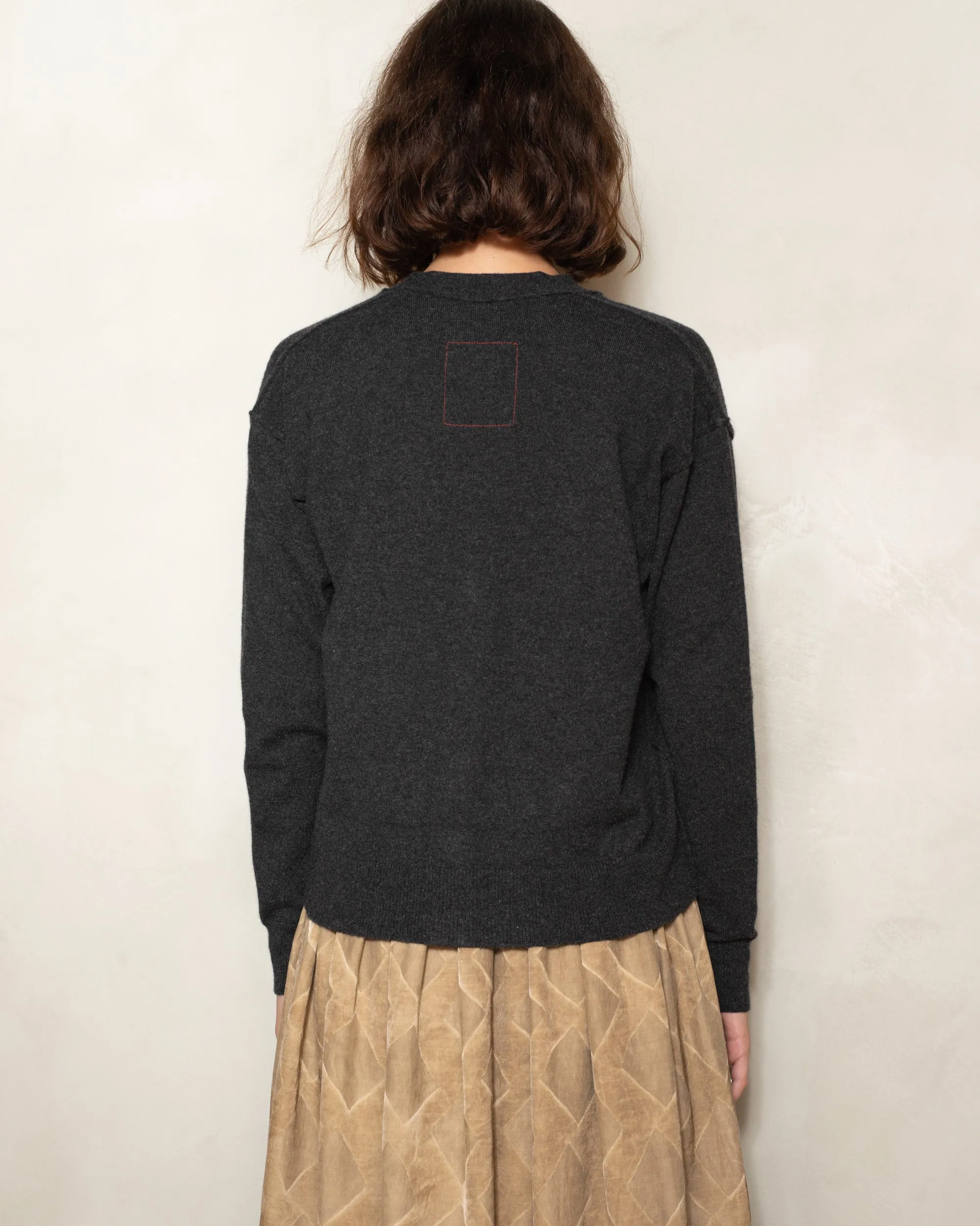 Dark Grey Long Sleeve Cardigan