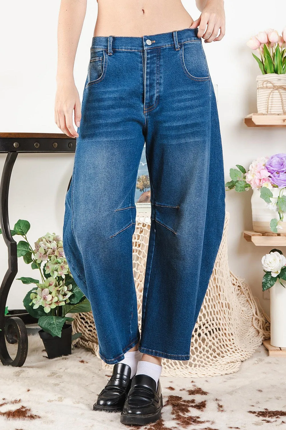Denim Barrel Denim Pants #072