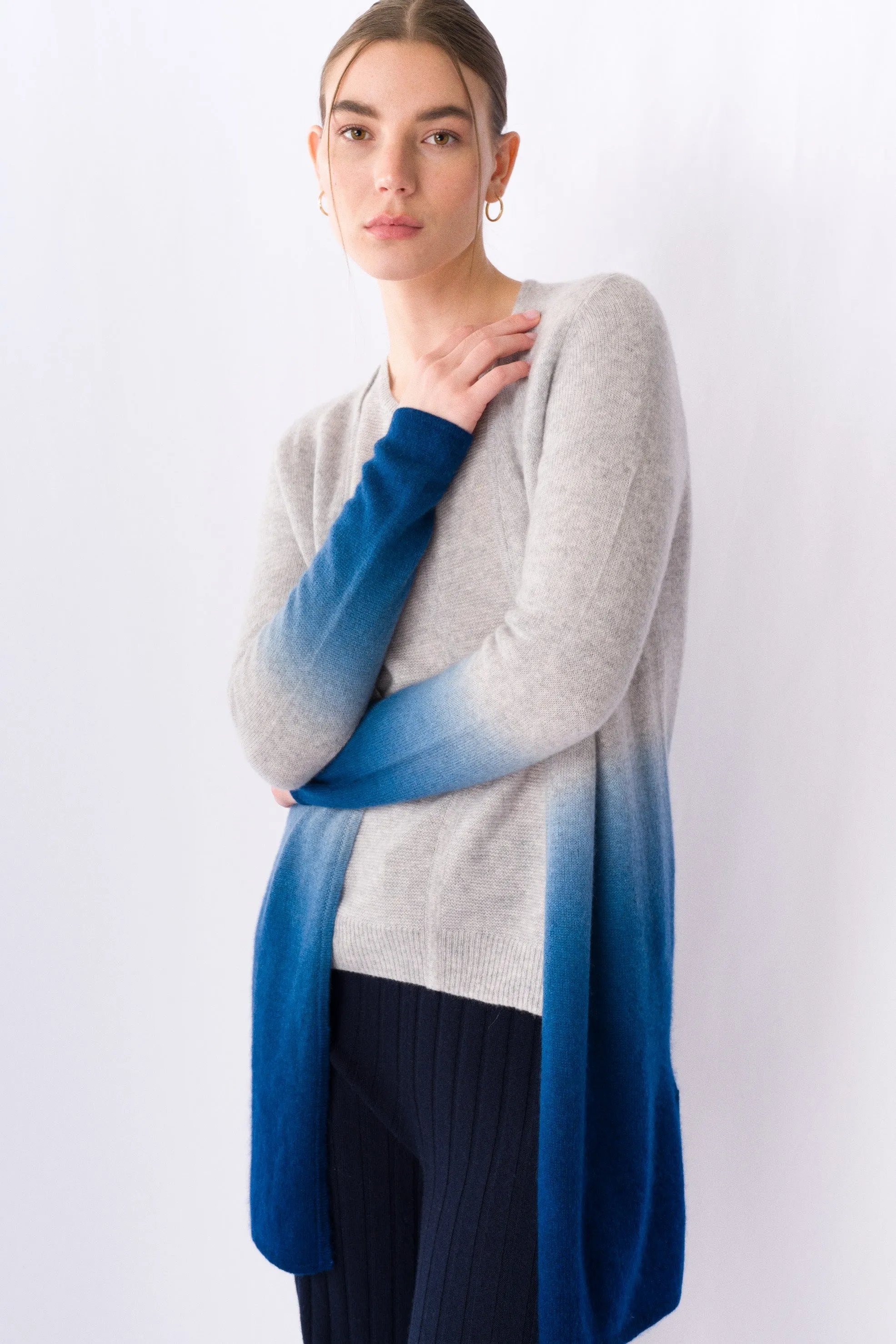 Dip-Dye Longline Cardigan